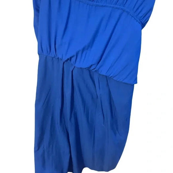 Ann Taylor Factory Vibrant Cobalt Blue Tiered Ruffle Midi Dress Size 14 - Picture 6 of 7